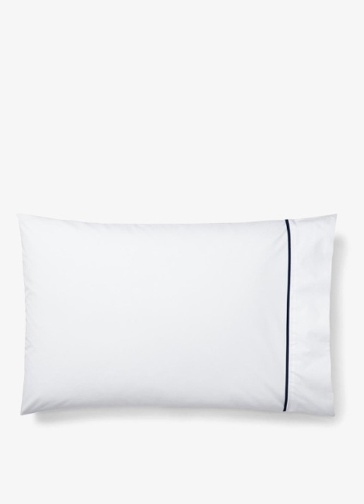 Ralph Lauren Westbank kussensloop van katoen perkal 200TC in 2-pack - voorkant 2 donkerblauw