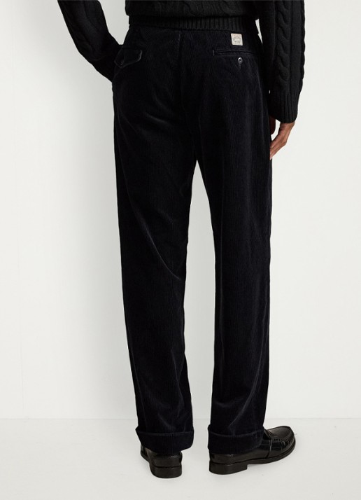 Ralph Lauren Whitman relaxed fit chino van corduroy - achterkant 5 polo black / zwart