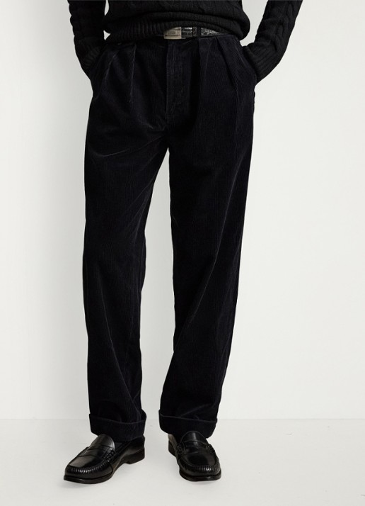 Ralph Lauren Whitman relaxed fit chino van corduroy - detail 3 polo black / zwart
