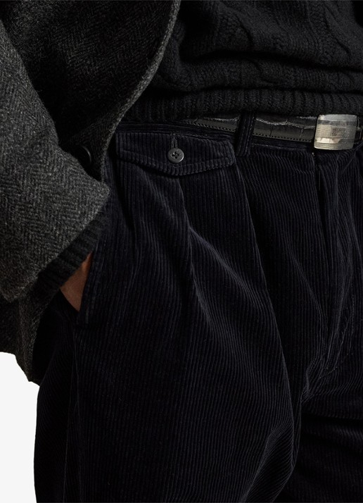 Ralph Lauren Whitman relaxed fit chino van corduroy - detail 4 polo black / zwart