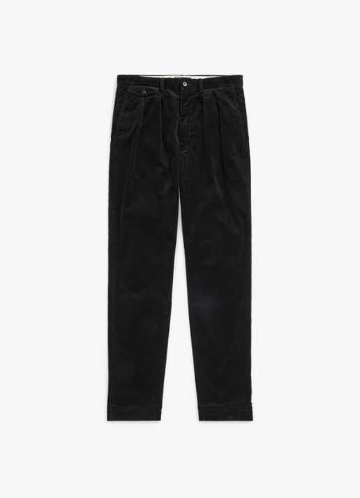 Ralph Lauren Whitman relaxed fit chino van corduroy - voorkant polo black / zwart