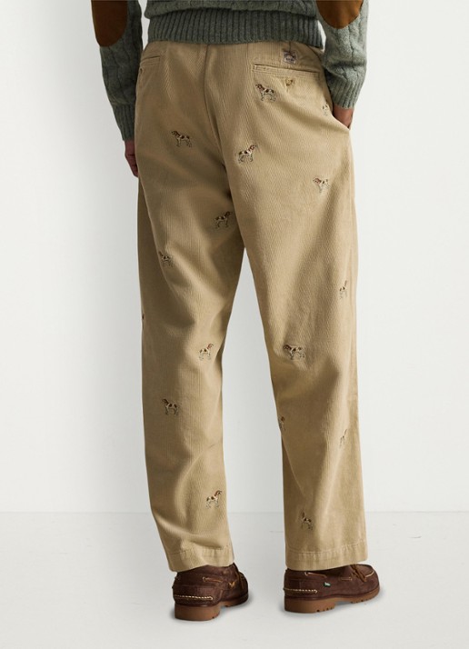 Ralph Lauren Wide fit chino van corduroy - achterkant paddock tan / beige