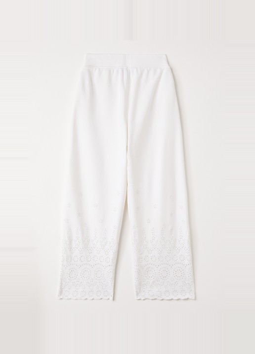 Ralph Lauren Wide fit joggingbroek met broderie - voorkant 2 wit