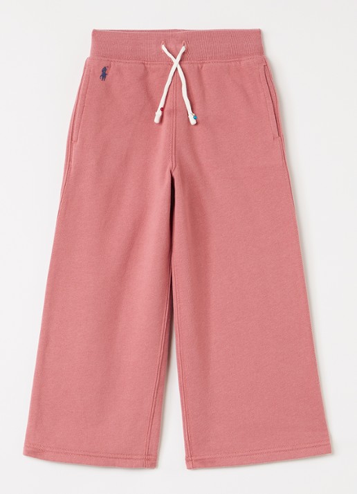 Ralph Lauren Wide fit joggingbroek met logoborduring - voorkant koraalroze