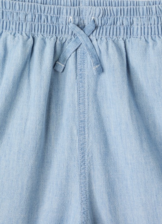 Ralph Lauren Wide fit korte broek met logoborduring - detail 3 staalblauw