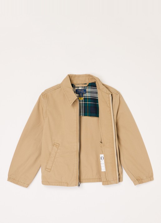 Ralph Lauren Windbreaker met logoborduring - voorkant 3 beige