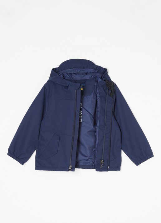 Ralph Lauren Windbreaker met logoborduring - voorkant 2 donkerblauw