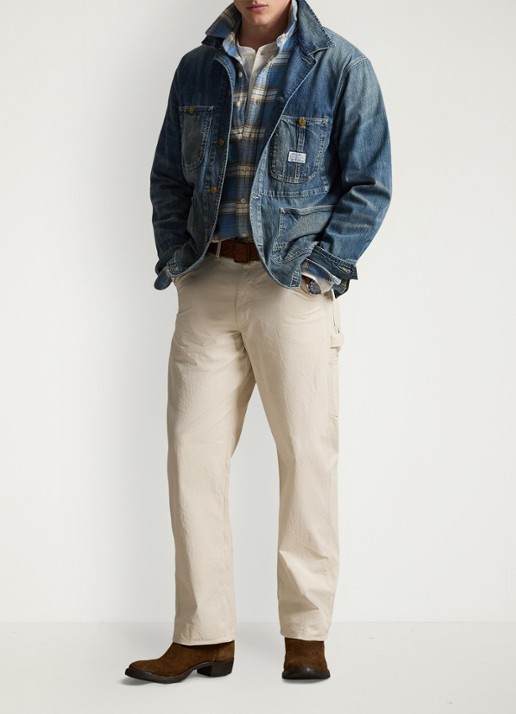 Ralph Lauren Windham straight fit cargobroek met steekzakken - voorkant 2 millstone / beige