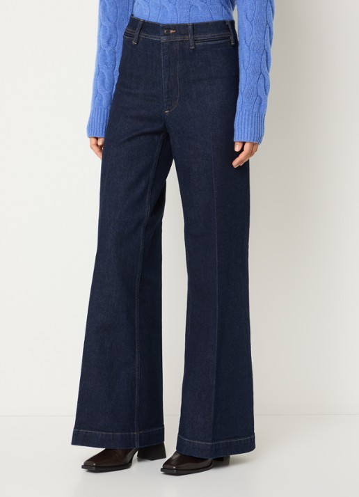Ralph Lauren Woven high waist flaired jeans met donkere wassing