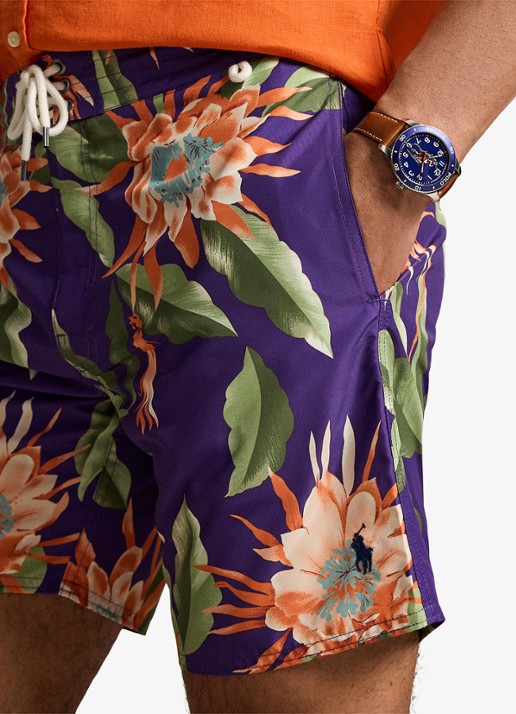 Ralph Lauren Zwemshorts met bloemenprint - detail 4 south pacific floral / oranje