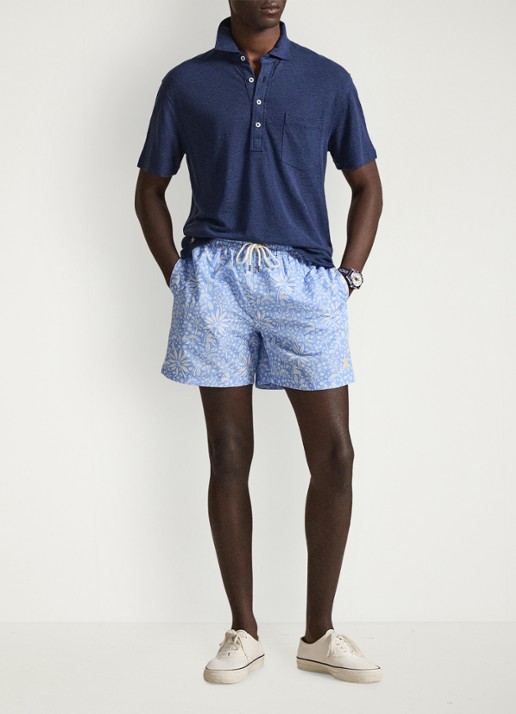 Ralph Lauren Zwemshorts met bloemenprint - voorkant 4 blue tiger paradise / blauw