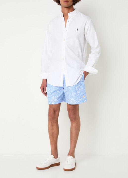 Ralph Lauren Zwemshorts met logo  - voorkant 3 blauwgrijs