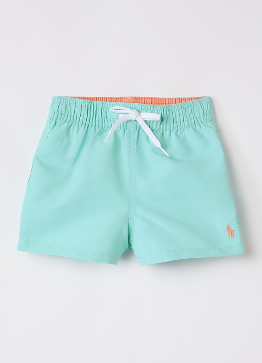 Ralph Lauren Zwemshorts met logo - voorkant turquoise