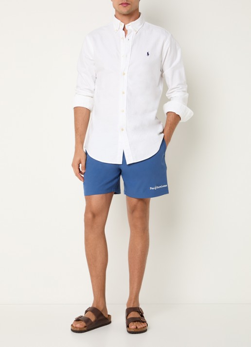 Ralph Lauren Zwemshorts met logoborduring en steekzakken - voorkant 3 blauw