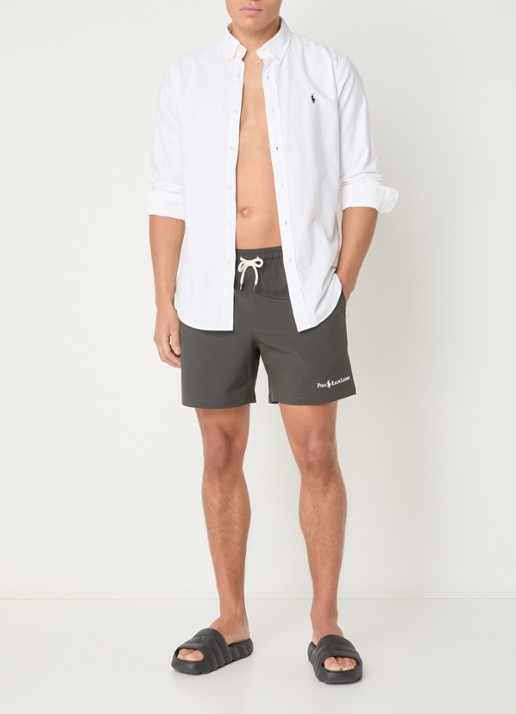 Ralph Lauren Zwemshorts met steekzakken en logo - voorkant 4 olijfgroen