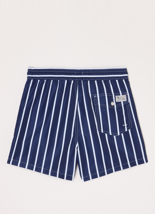 Ralph Lauren Zwemshorts met streepprint - voorkant 2 donkerblauw