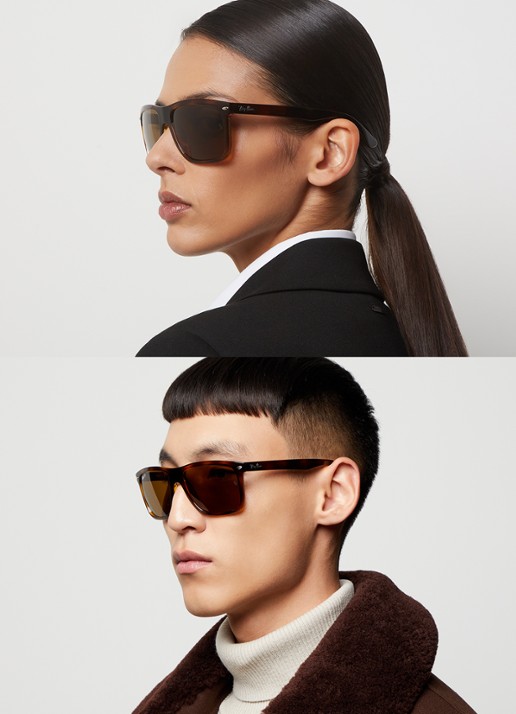 Ray-Ban Boyfriend Two zonnebril gepolariseerd RB4547 - voorkant 2 donkerbruin