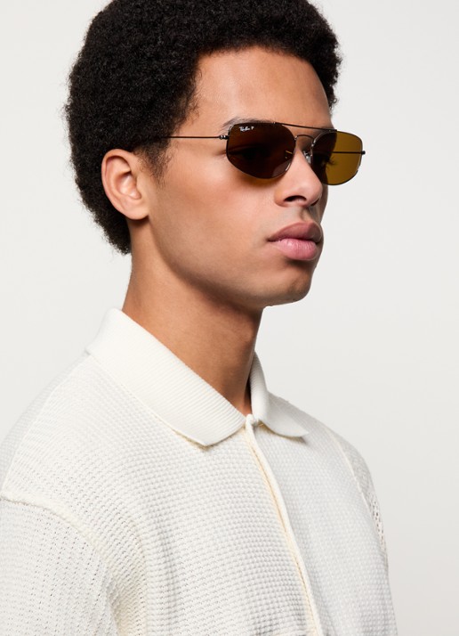 Ray-Ban Explorer 5 zonnebril gepolariseerd RB3845 - voorkant 5 antraciet