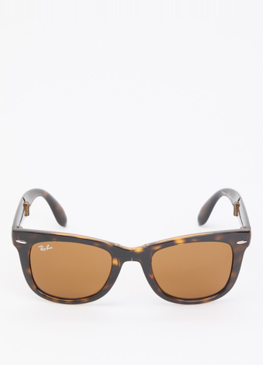 Ray-Ban Folding classic wayfarer zonnebril RB4105  - detail bruin