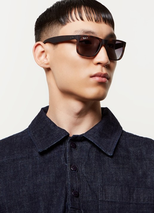 Ray-Ban Justin zonnebril gepolariseerd RB4165 - voorkant 2 donkerbruin