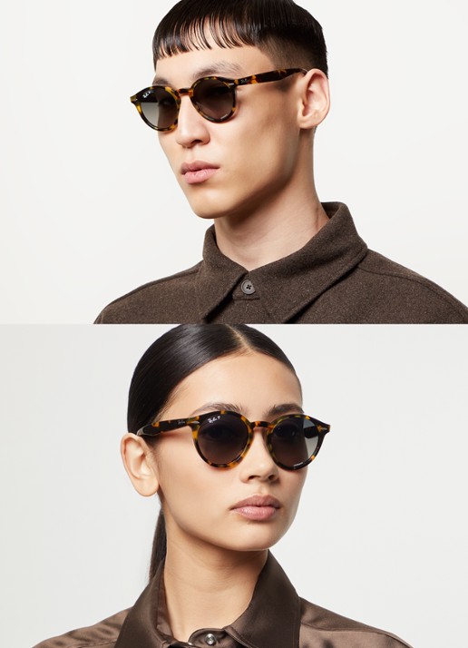 Ray-Ban Larry zonnebril gepolariseerd RB7680S  - voorkant 5 donkerbruin