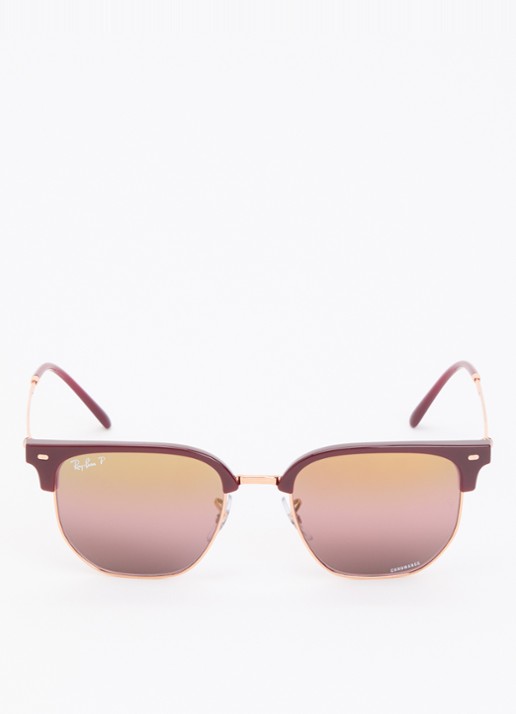 Ray-Ban New Clubmaster zonnebril gepolariseerd RB4416 - detail bordeauxrood