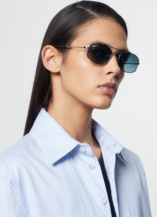 Ray-Ban Piloten zonnebril gepolariseerd RB3719 - voorkant 2 zilver