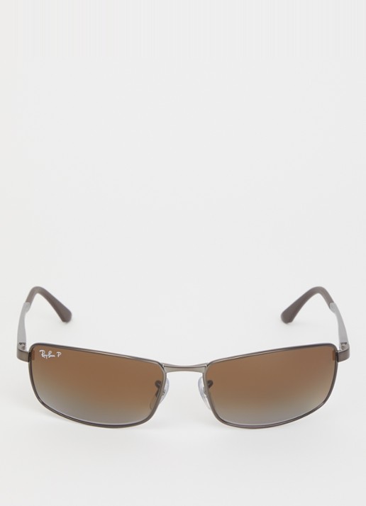 Ray-Ban Retro zonnebril gepolariseerd RB3498 - detail zilver