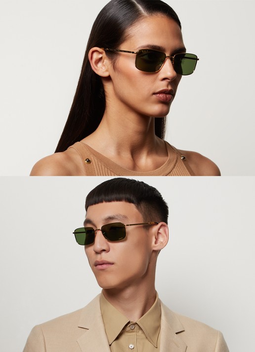 Ray-Ban Retro zonnebril gepolariseerd RB3717 - voorkant 5 goud