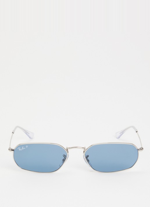 Ray-Ban Retro zonnebril gepolariseerd RB3947 - detail zilver