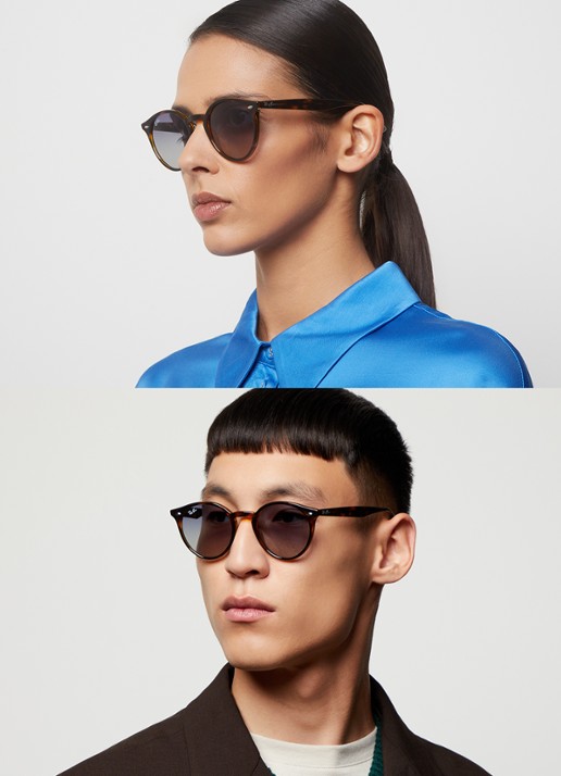 Ray-Ban Retro zonnebril RB2180 - voorkant 2 bruin