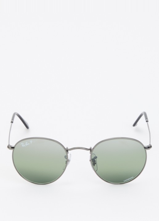 Ray-Ban Round Metal zonnebril gepolariseerd RB3447  - detail zilver