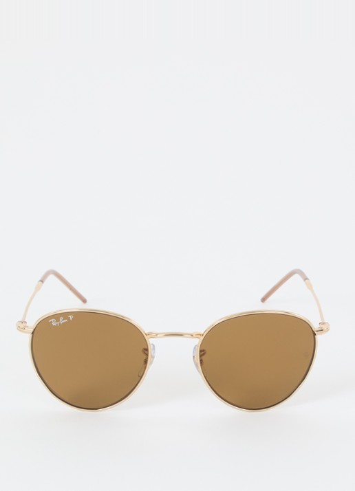 Ray-Ban Round Reverse zonnebril gepolariseerd RBR0103S - detail goud