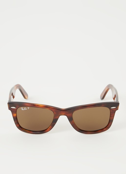 Ray-Ban Wayfarer gepolariseerde zonnebril RB2140 - voorkant 4 donkerbruin