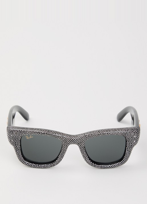 Ray-Ban Wayfarer Puffer Crystal zonnebril RB4940B - detail zwart