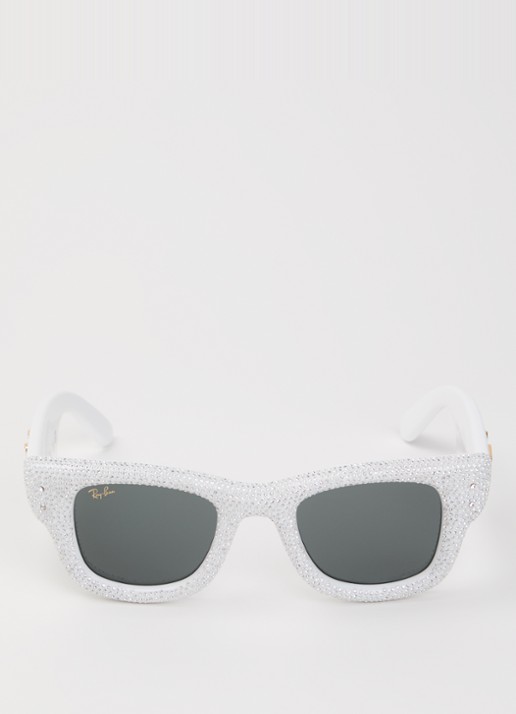 Ray-Ban Wayfarer Puffer Crystal zonnebril RB4940B - detail wit