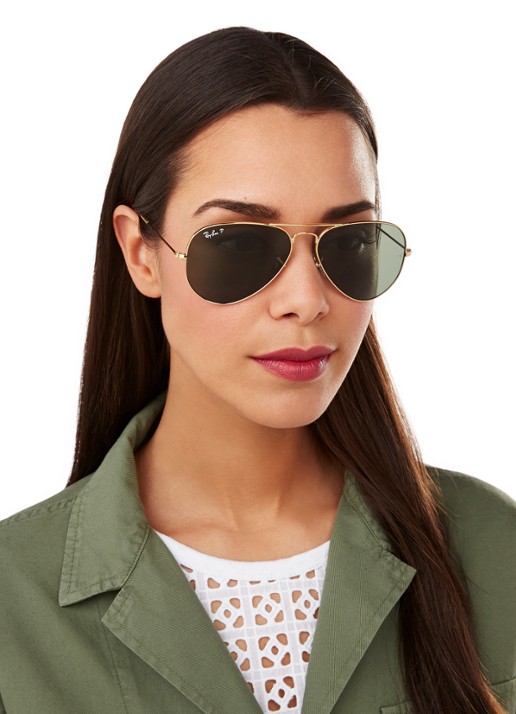 Ray-Ban Zonnebril Aviator Classic gepolariseerd RB3025 - detail 4 goud