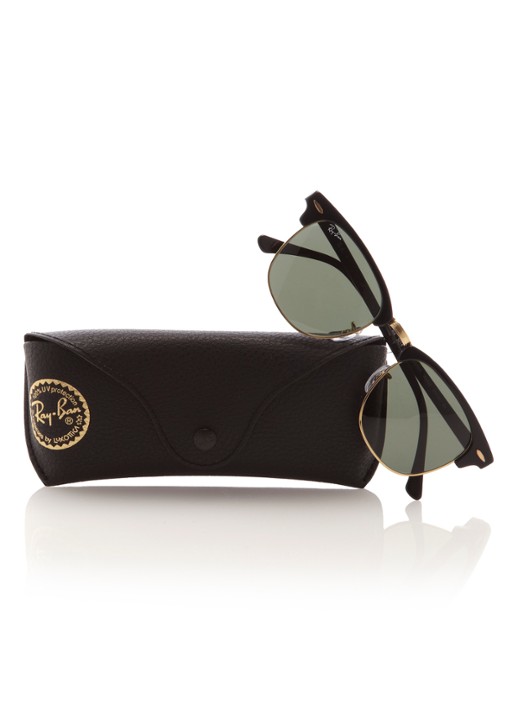 Ray-Ban Zonnebril Clubmaster RB3016 - detail 4 zwart