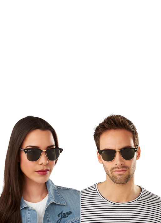 Ray-Ban Zonnebril Clubmaster RB3016 - voorkant 2 zwart