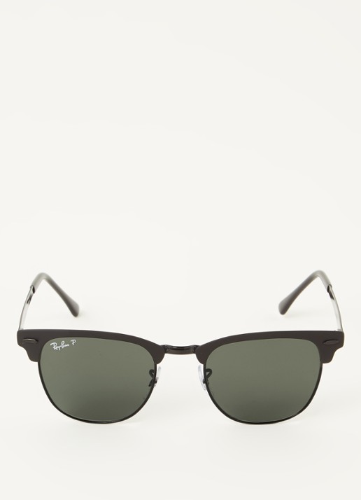 Ray-Ban Zonnebril gepolariseerd Clubmaster RB3716 - voorkant 4 zwart