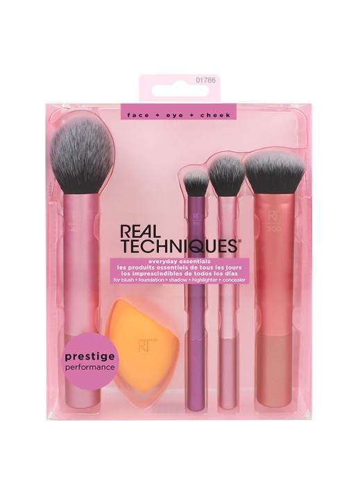 Real Techniques Everyday Essentials - make-upkwast set - voorkant 2 roze