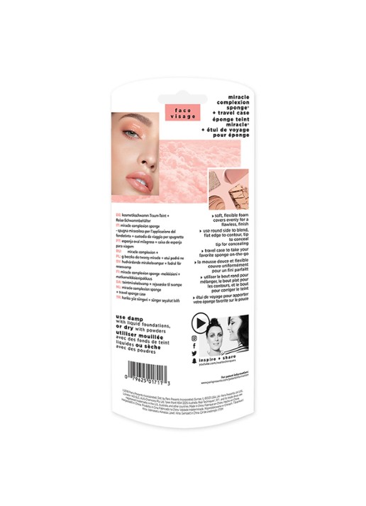 Real Techniques Miracle Complexion Sponge + Case - make-upspons met houder - mini - detail 2 orange