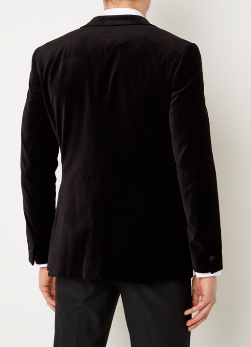 Reiss Ace regular fit colbert van fluweel met borstzak - achterkant 5 zwart