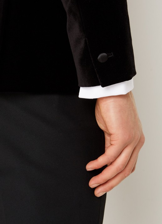 Reiss Ace regular fit colbert van fluweel met borstzak - detail 3 zwart