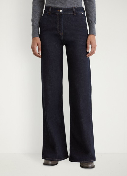 Reiss Addie mid waist wide leg jeans met mediium wassing