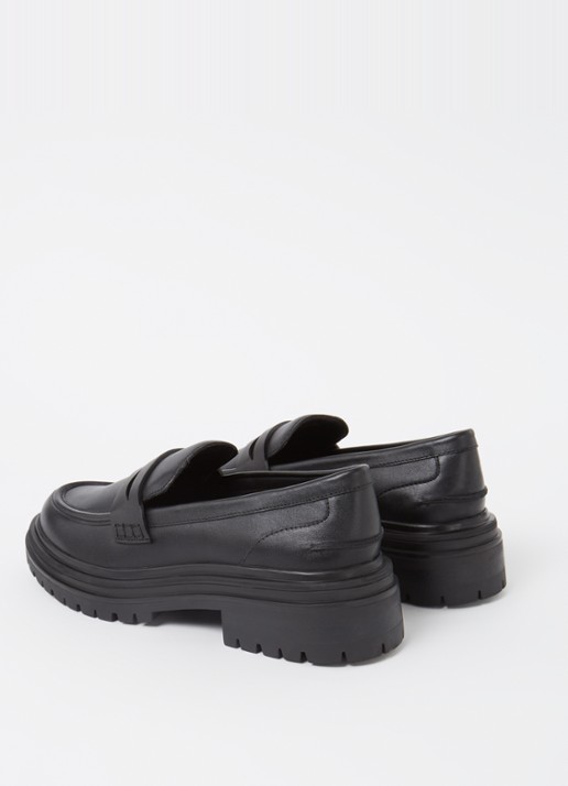 Reiss Adele loafer van leer - detail 3 black / zwart