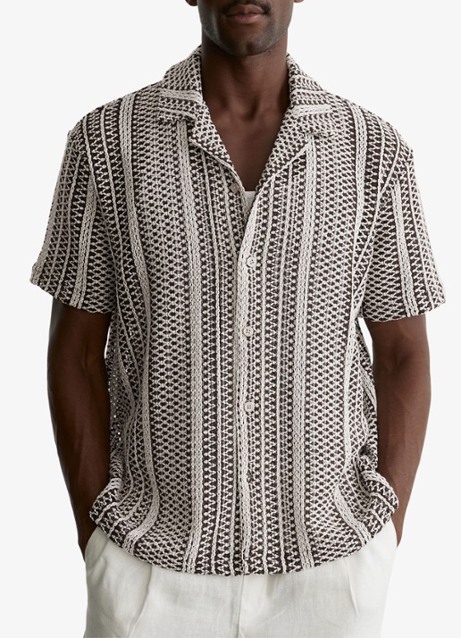 Reiss Aetos regular fit overhemd van van crochet