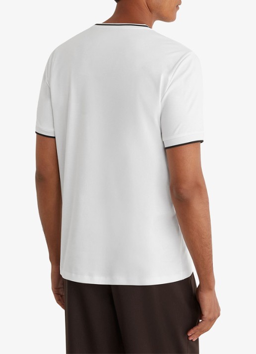 Reiss Ainsley T-shirt met gestreept detail - achterkant 2 white / wit