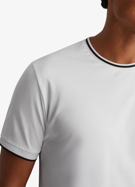Reiss Ainsley T-shirt met gestreept detail - detail 5 white / wit
