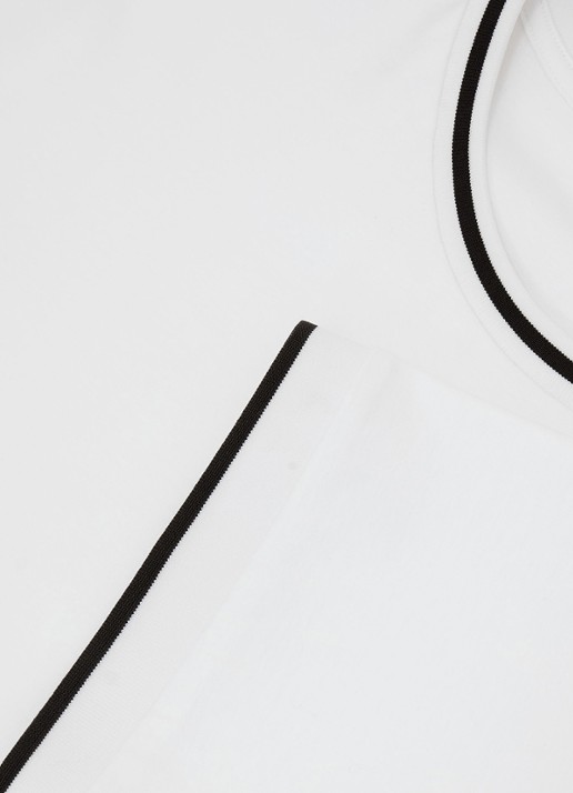 Reiss Ainsley T-shirt met gestreept detail - detail 6 white / wit